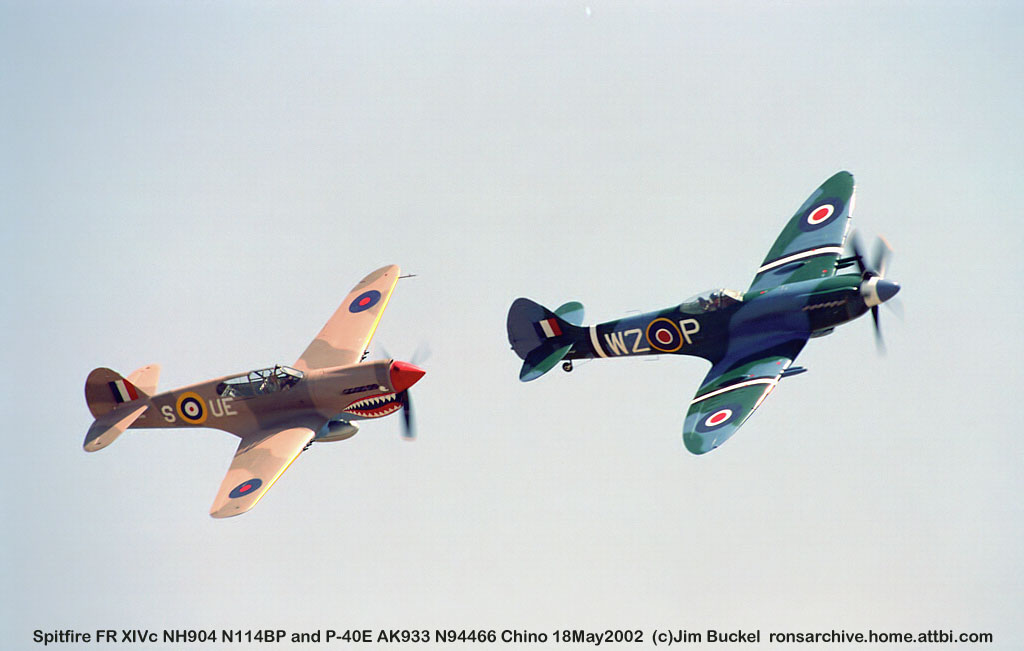 20020518SpitfireFRXIVcNH904_N114BPandP-40E